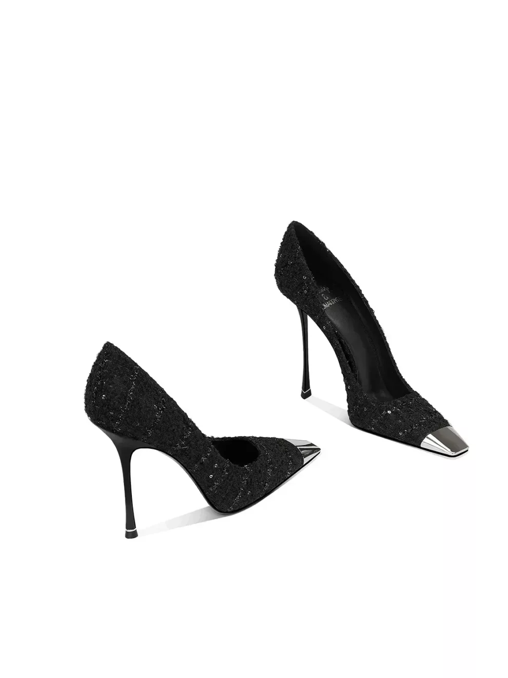 Tweed Chrome Square Pumps