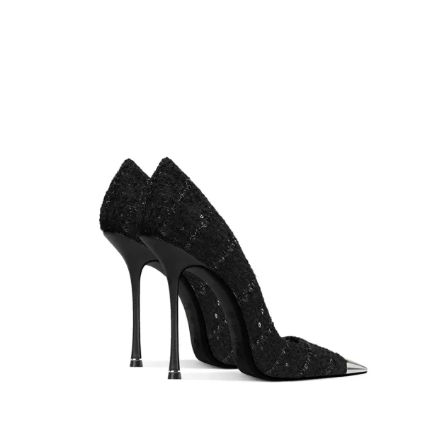 Tweed Chrome Square Pumps