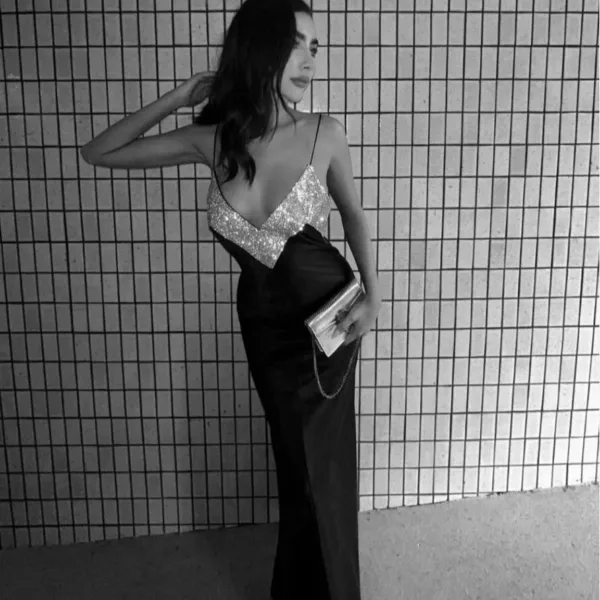 Crystal V-Neck Maxi Dress