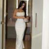 white pearl cutout Dress-Beniz Kloset Women Stylish and Chic Online Shop