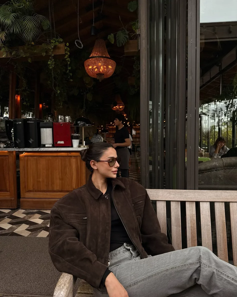 Cropped Suede Zip Jacket - Image 8