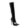 Black Vinyl Stiletto Boots - Beniz Kloset Women's Chic Clothing and High heels