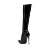 Patent Leather Knee-High Stiletto Boots