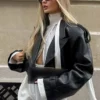 Cropped Black Faux Leather Jacket