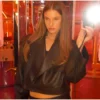 Cropped Black Faux Leather Jacket