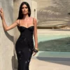 Floral Lace-Up Gown