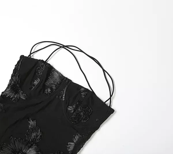 Floral Lace-Up Gown