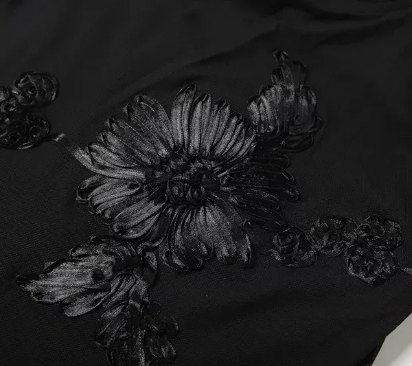 Floral Lace-Up Gown
