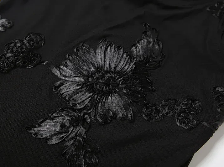 Floral Lace-Up Gown