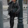 Micro-Houndstooth Blazer Coat