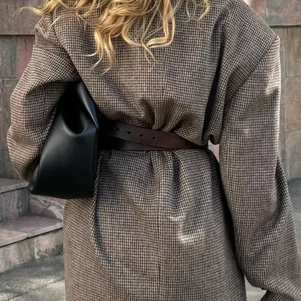 Micro-Houndstooth Blazer Coat