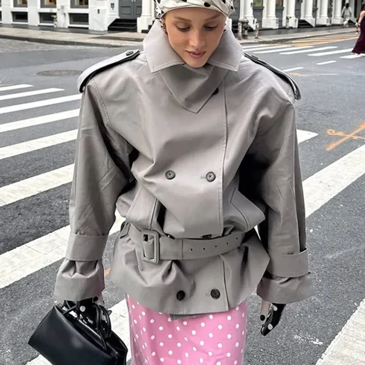 Oversized Short Trench Coat