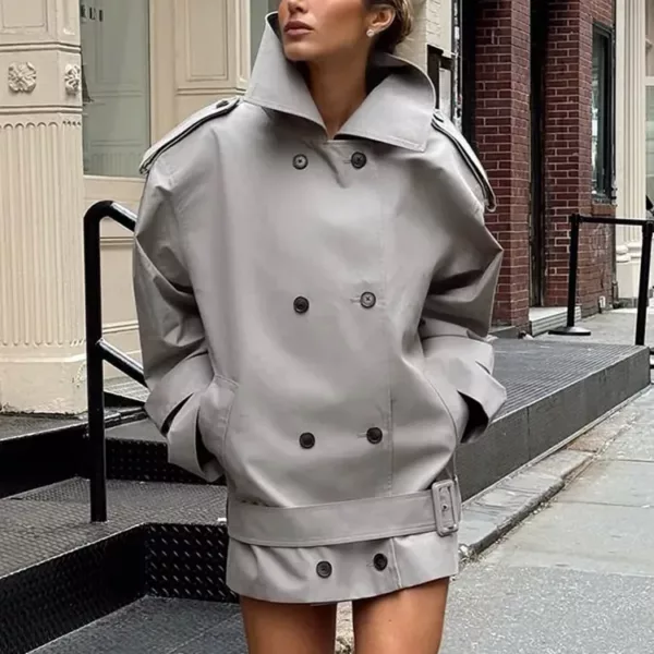 Oversized Short Trench Coat