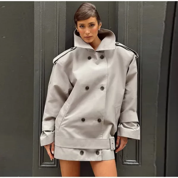 Oversized Short Trench Coat