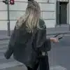 Oversized Suede Biker Jacket