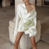 Satin Kimono Mini Dress