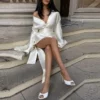 Satin Kimono Mini Dress