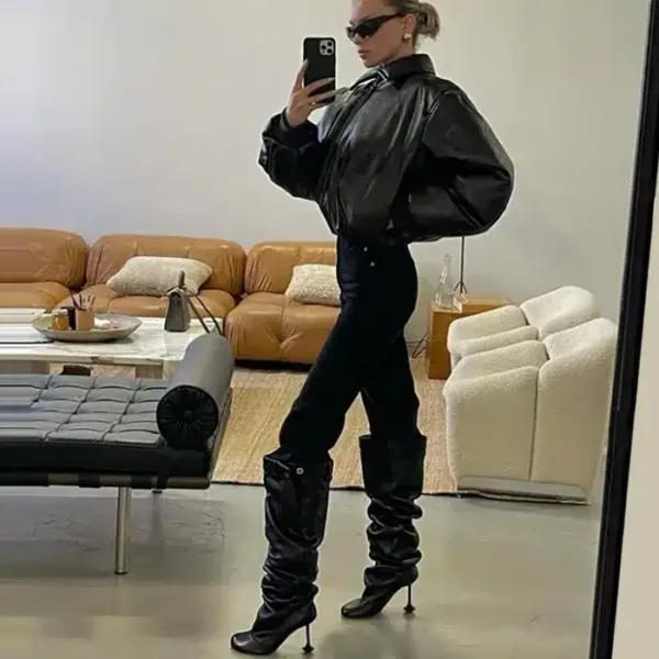 Slouchy Pockets Knee Boots