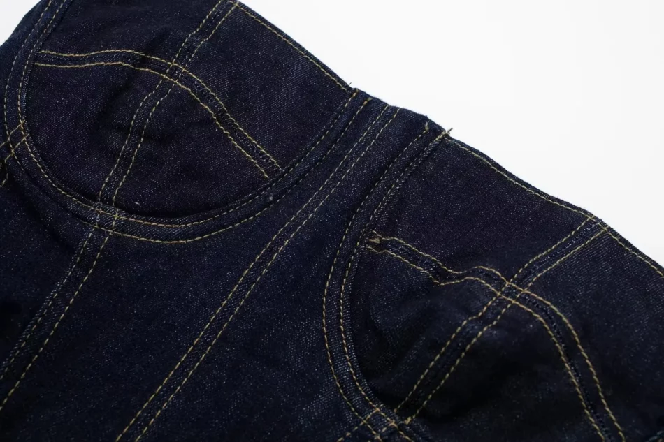 Strapless Denim Midi Dress