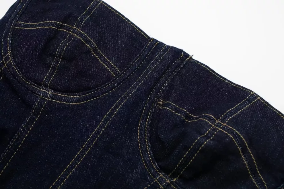 Strapless Denim Midi Dress