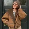 Vintage Brown Hoodie Jacket