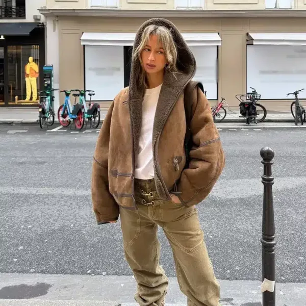 Vintage Brown Hoodie Jacket