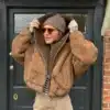 Vintage Brown Hoodie Jacket