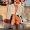 White Polka Dot V-Neck Blouse