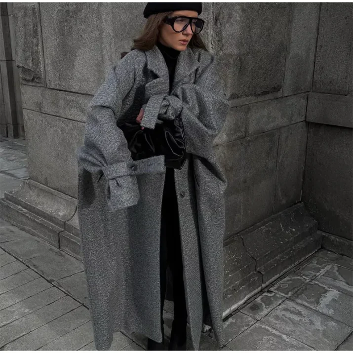 Oversized Heather Grey Coat