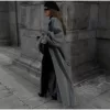 heather-grey cocoon coat