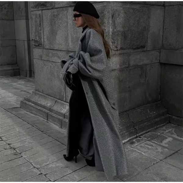 heather-grey cocoon coat