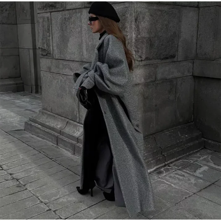 heather-grey cocoon coat
