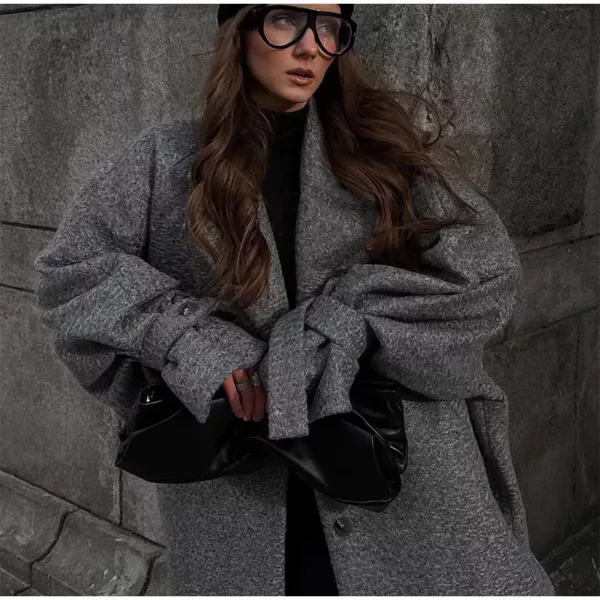 heather-grey cocoon coat