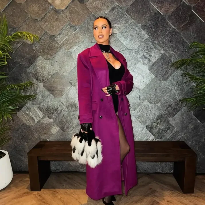deep purple Long Coat
