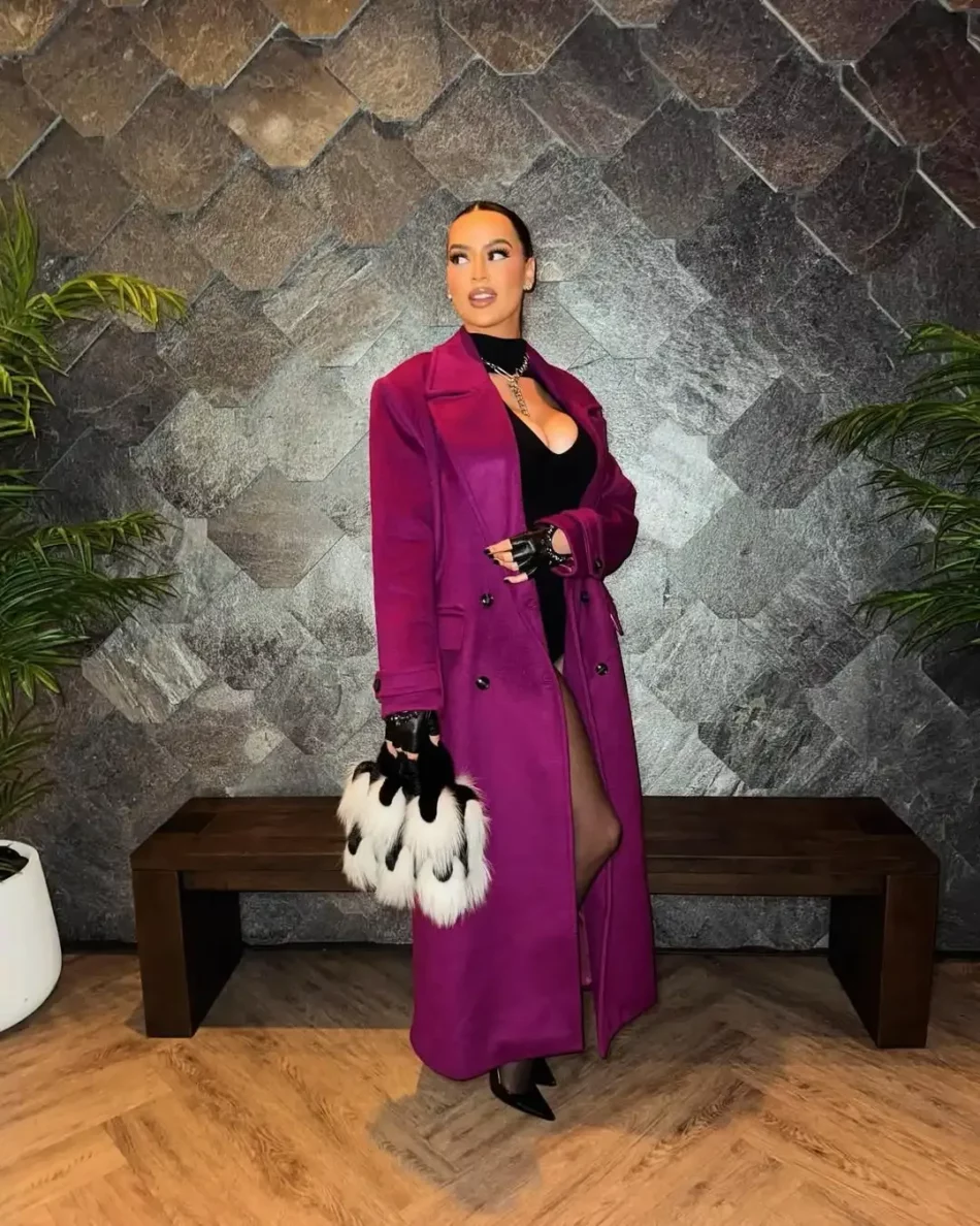 deep purple Long Coat