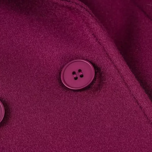 Burgundy Double-Breasted Long Coat
