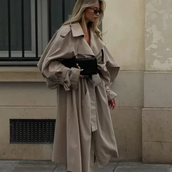Oversized Sand Trench Coat