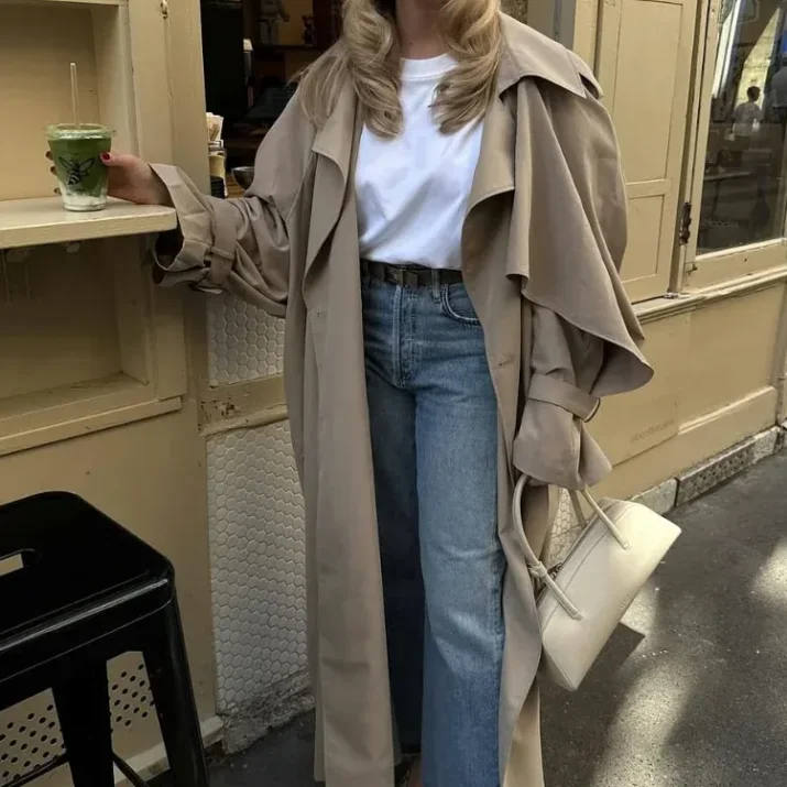 Oversized Sand Trench Coat