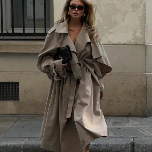 Oversized Sand Trench Coat