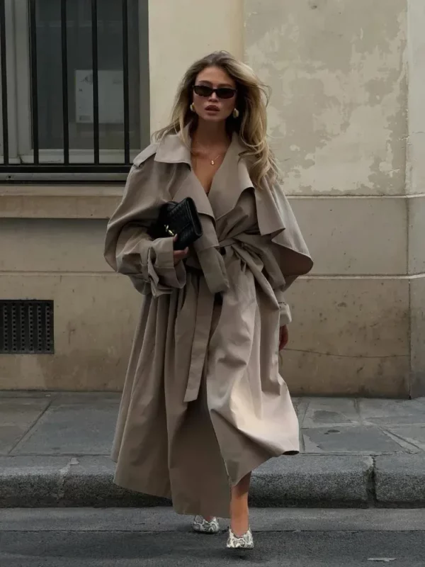Oversized Sand Trench Coat
