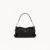 Pleated Black Crossbody Bag