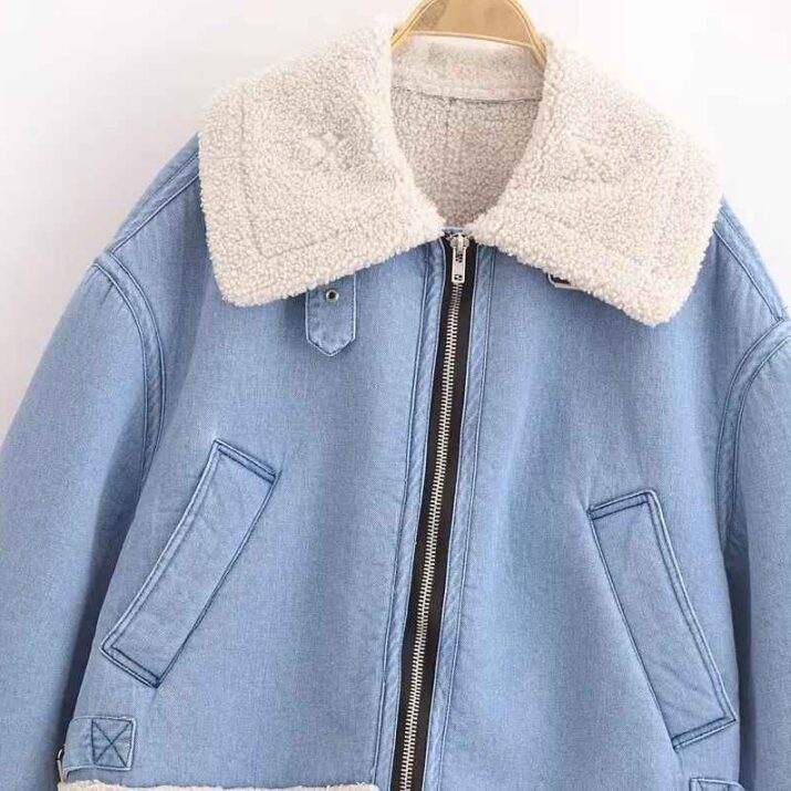 Denim Jacket with Shearling Lining - Image 6