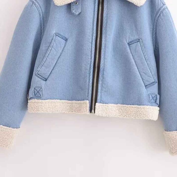 Denim Jacket with Shearling Lining - Image 7