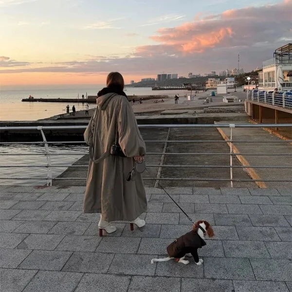 oversized trench coat faux fur collar