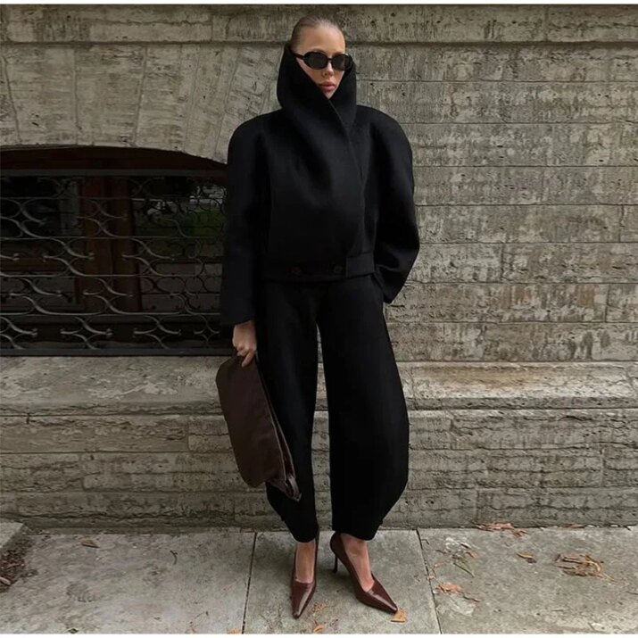 Structured Black Sculptural Jacket