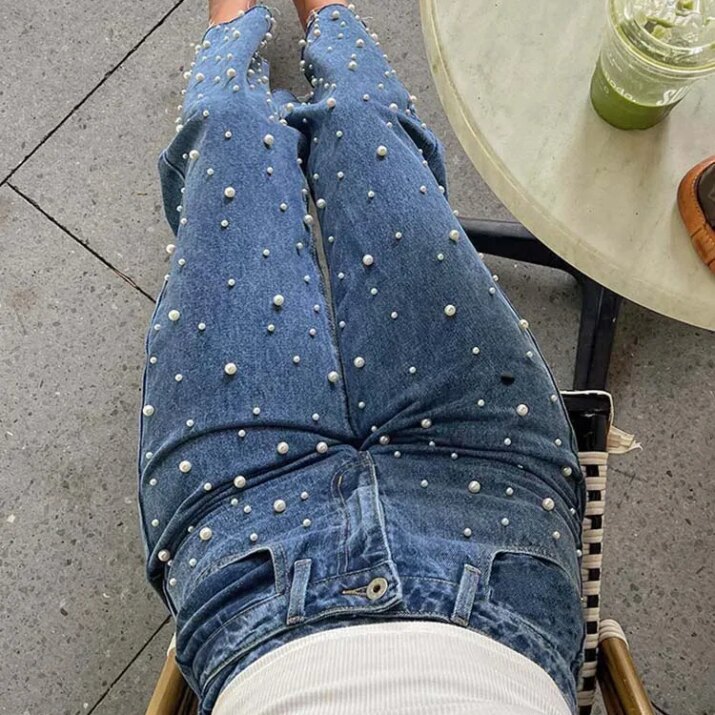 Beaded Straight-Leg Jeans - Image 5