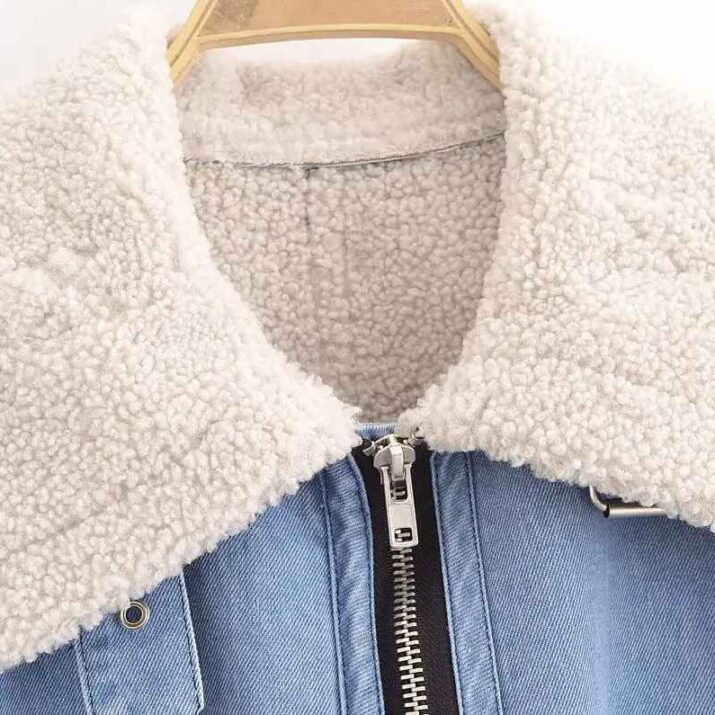 Denim Jacket with Shearling Lining - Image 8