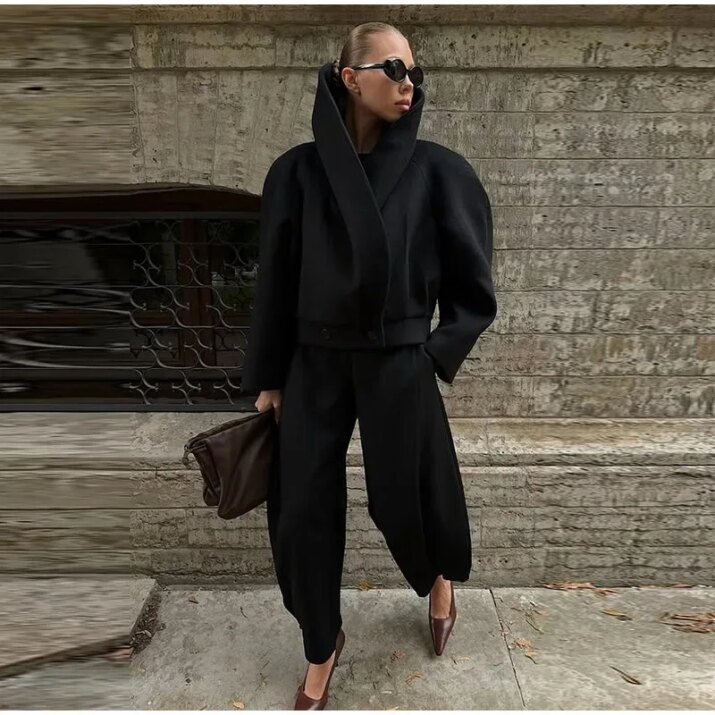 Structured Black Sculptural Jacket