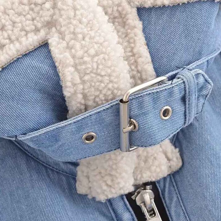 Denim Jacket with Shearling Lining - Image 9