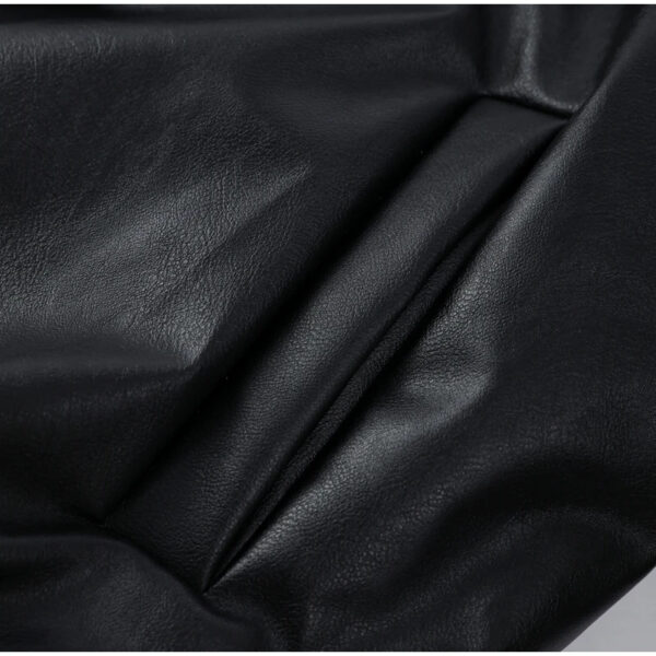 Oversized Faux Leather Puffer Jacket